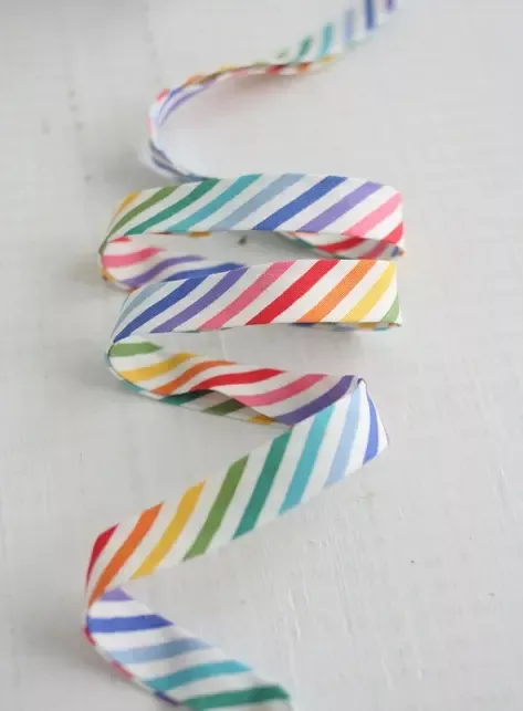 1/2 inch Double Fold Bias Binding - Stripe - Rainbow