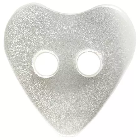 10mm Heart Round Buttons - White - 10pc