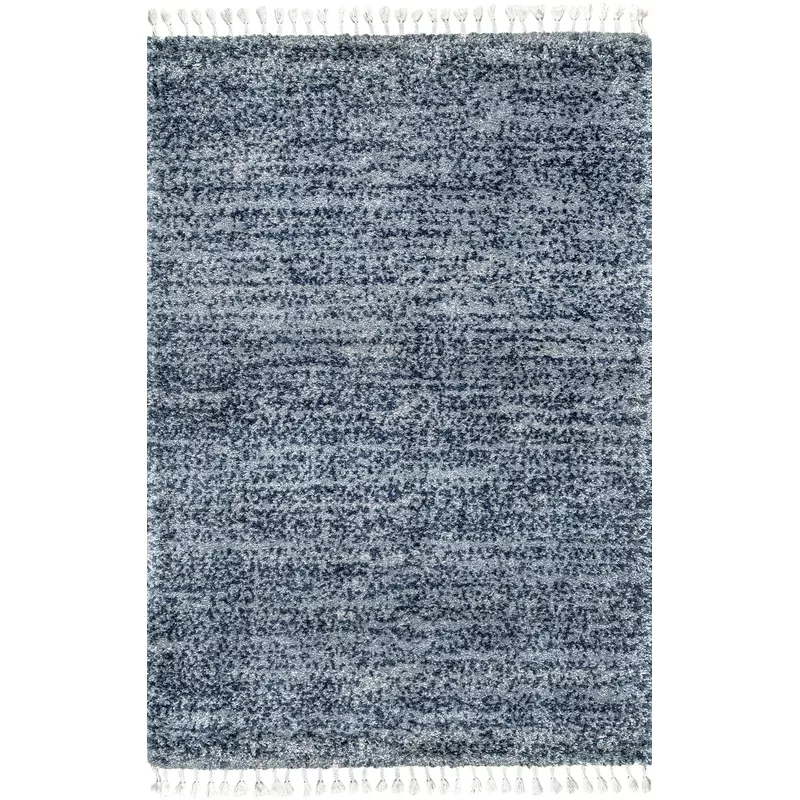 12×15 Shag Area RugSolid Plush Polypropylene, Indoor, Rectangular Blue