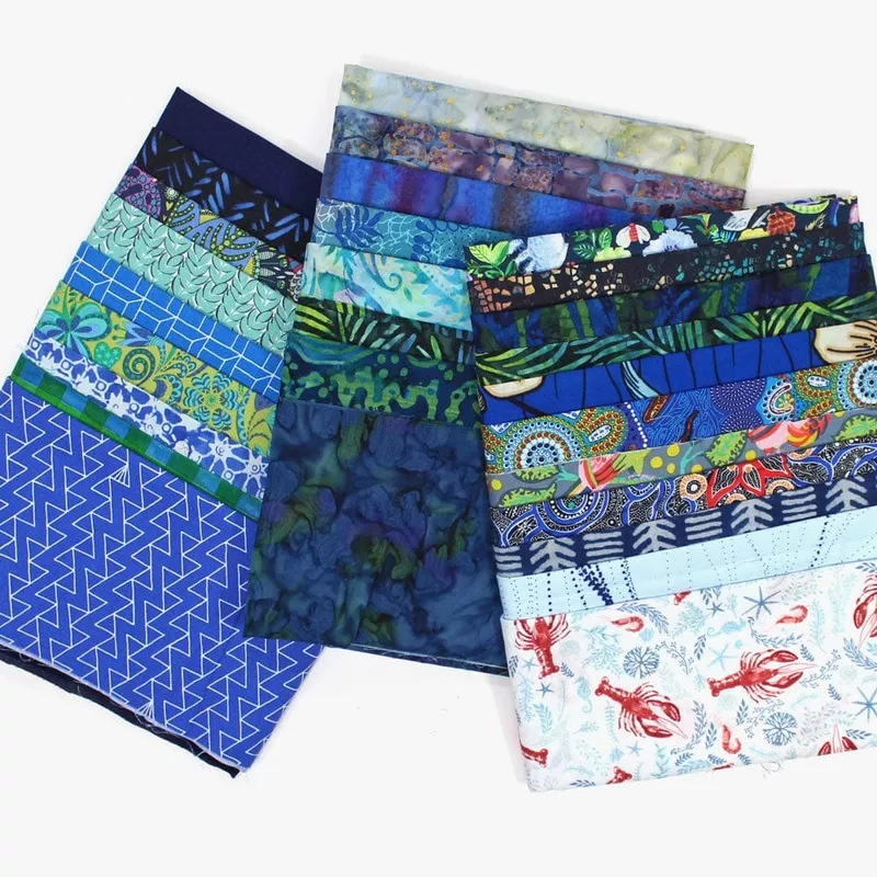 2 Yard Fabric Pack, Assorted Blue Cottons