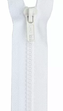 24" 1-Way Separating Zipper (Sport Polyester)/White