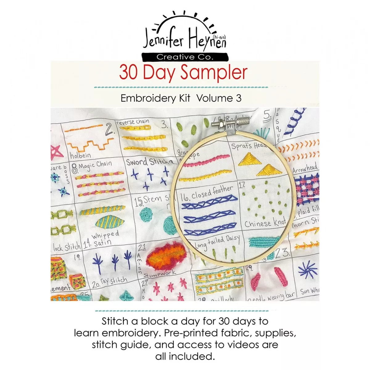 30 Day Sampler Embroidery Kit – Volume 3