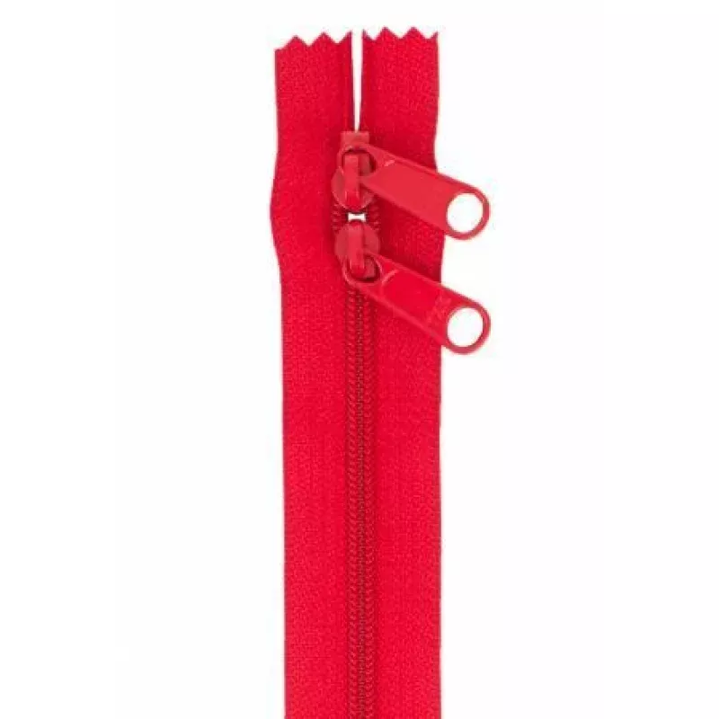 30 Handbag Zipper Double Slide Hot Red
