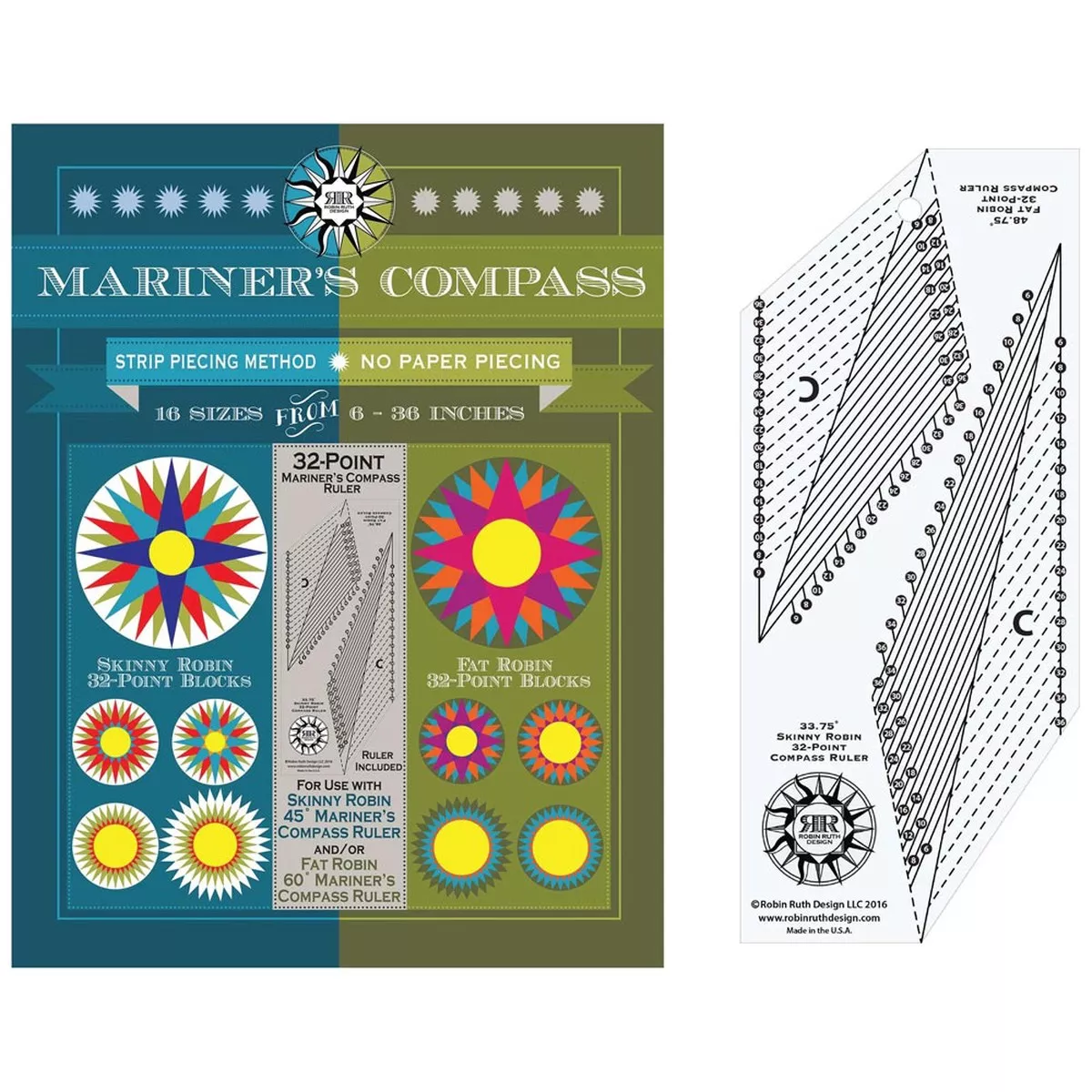 32 Point Mariner’s Compass Book and Ruler