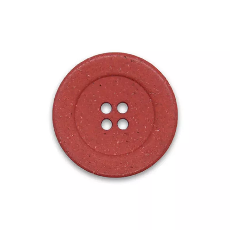 4-Hole Speckled Brick Red Plastic Button
