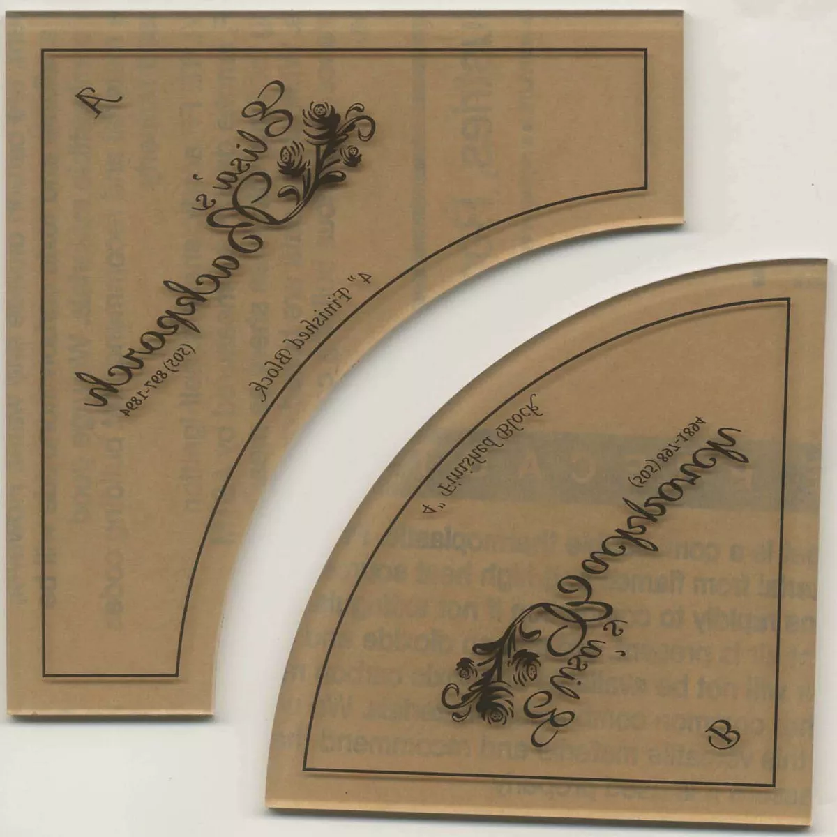 4in Drunkard’s Path Acrylic Template