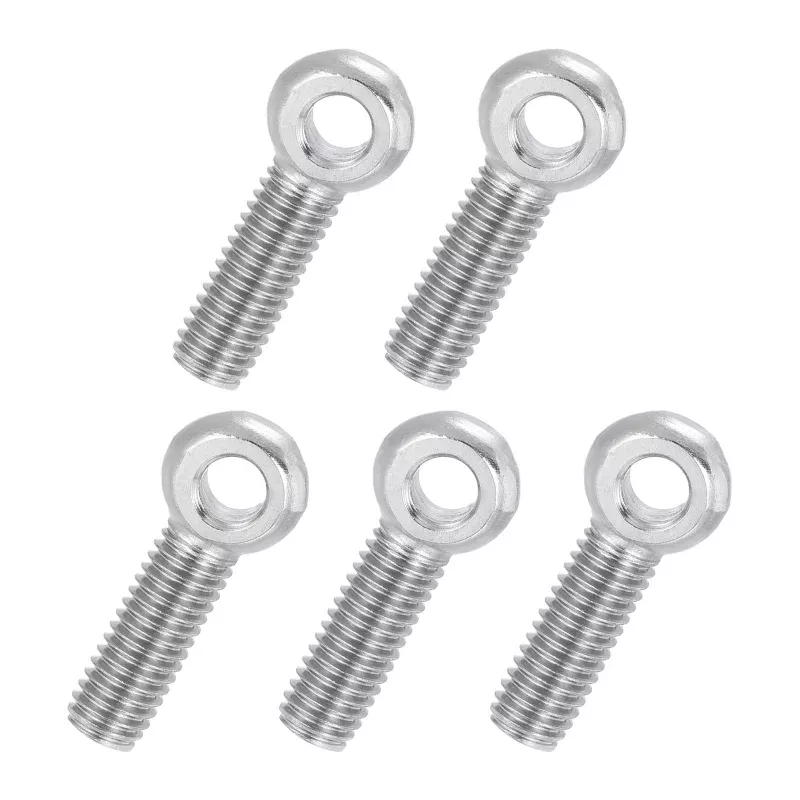 5 Pcs M8x30mm Full Thread Shoulder Swing Lifting Eye Bolt