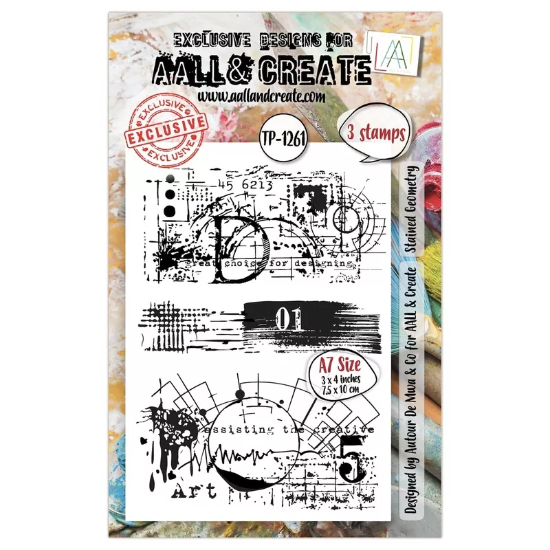 AALL & Create Stained Geometry A7 Clear Stamps 1261*