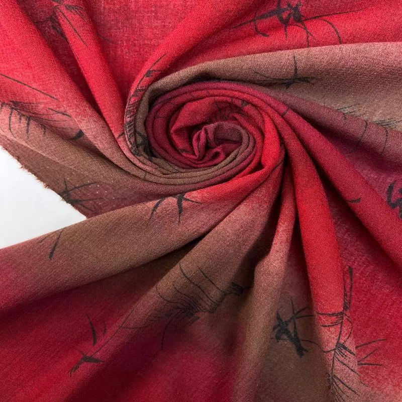 Abstract Printed Acrylic Crepe Fabric