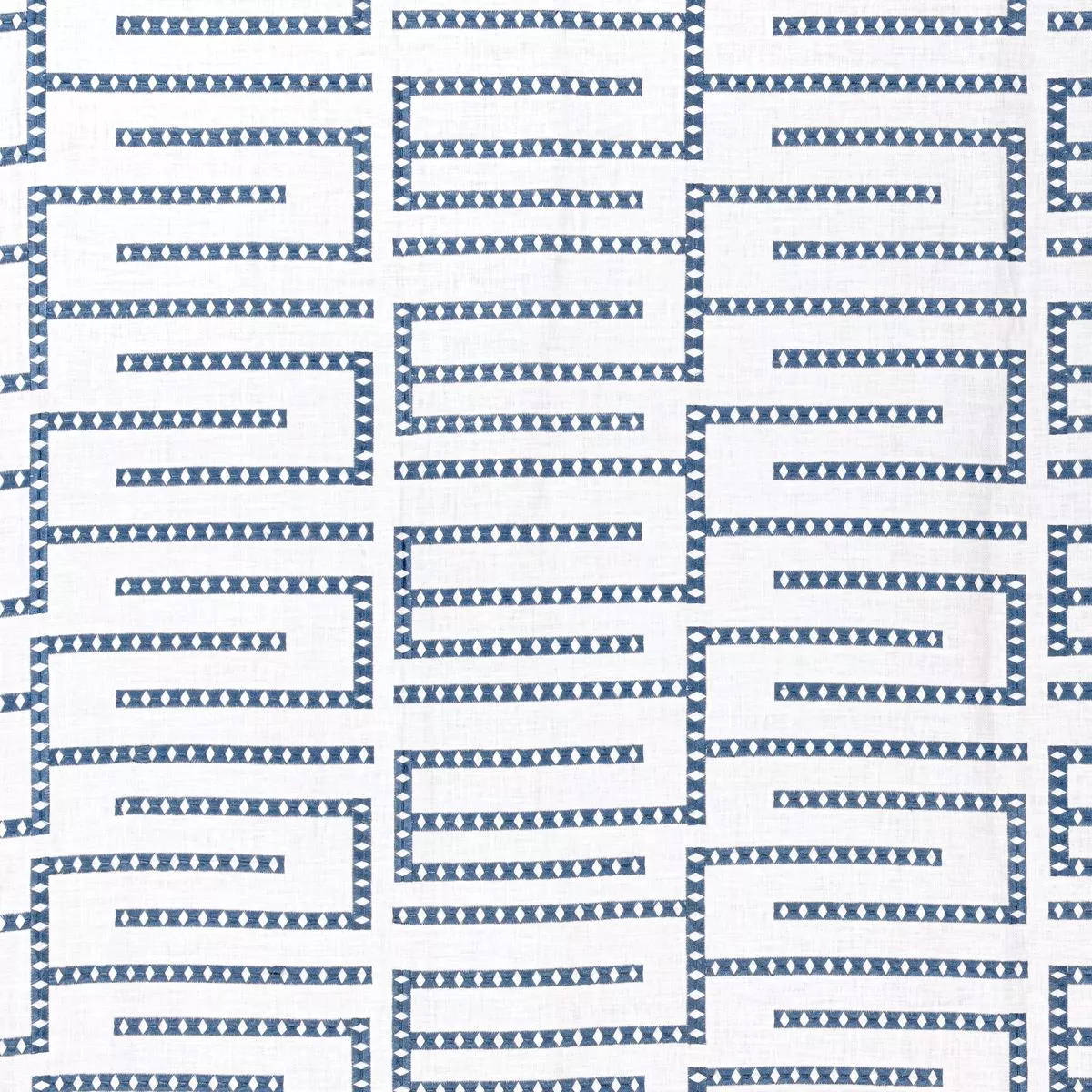 Architect Embroidery Blue Fabric