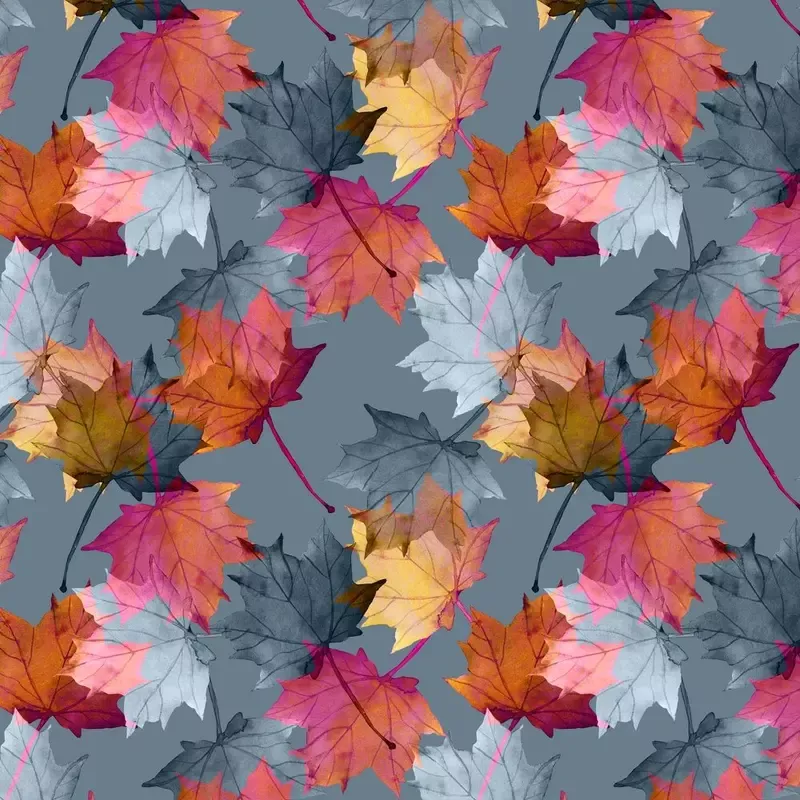 Assorted Maple Leaf Fabric – Blue/Red