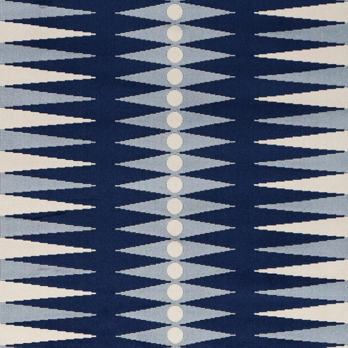 Backgammon Cut Velvet Blue Fabric
