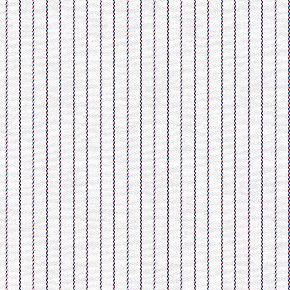 Baseball Tiny Stitch Stripe – Blue/Red – Quilting Cotton