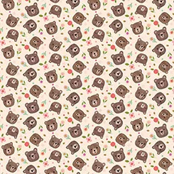 Bear Faces - Cream - Bee Beary Happy