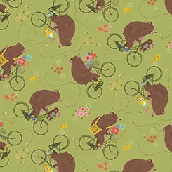 Bears on Bikes - Green - Bee Beary Happy