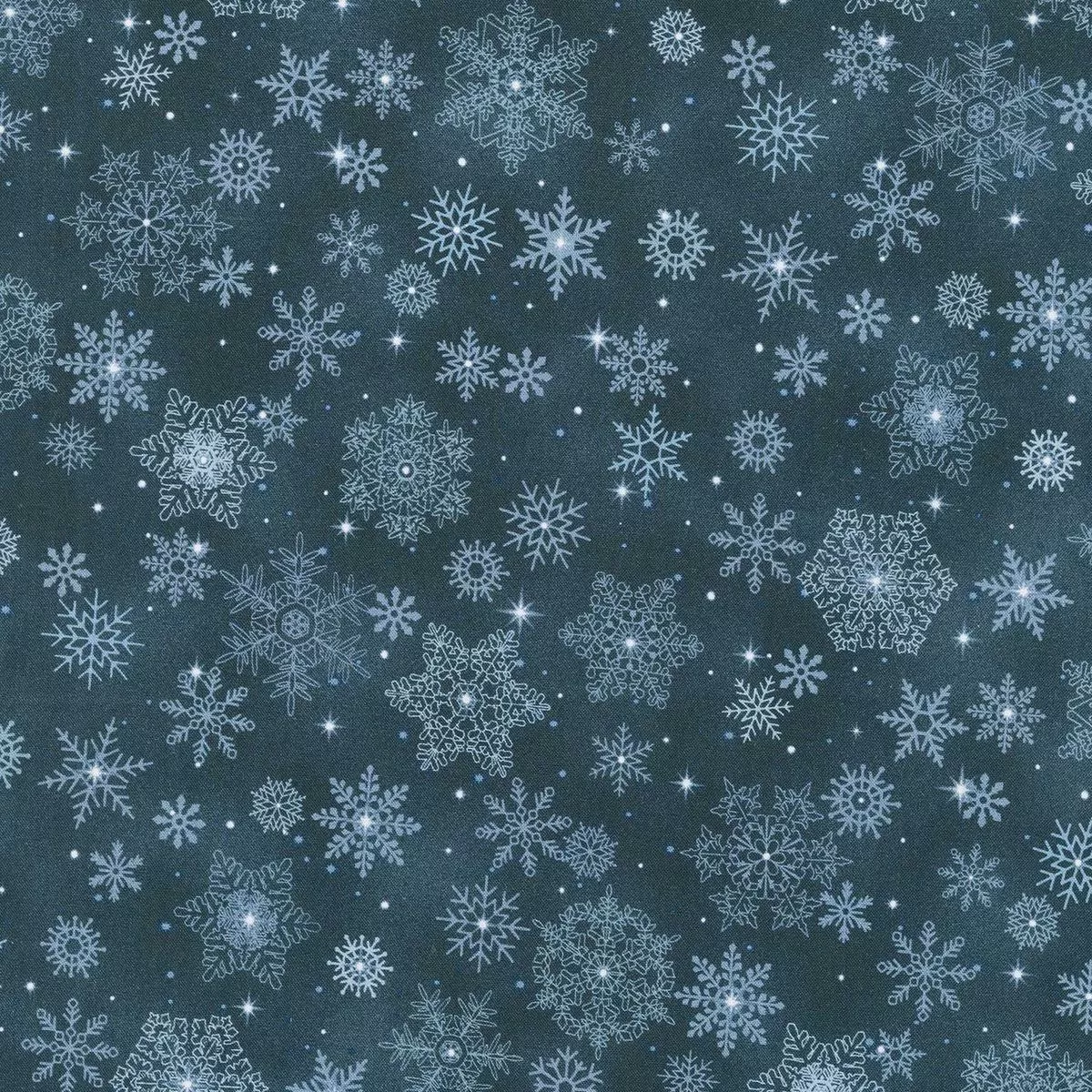 Bentleys Snowflakes – Big Snowflake Navy Yardage