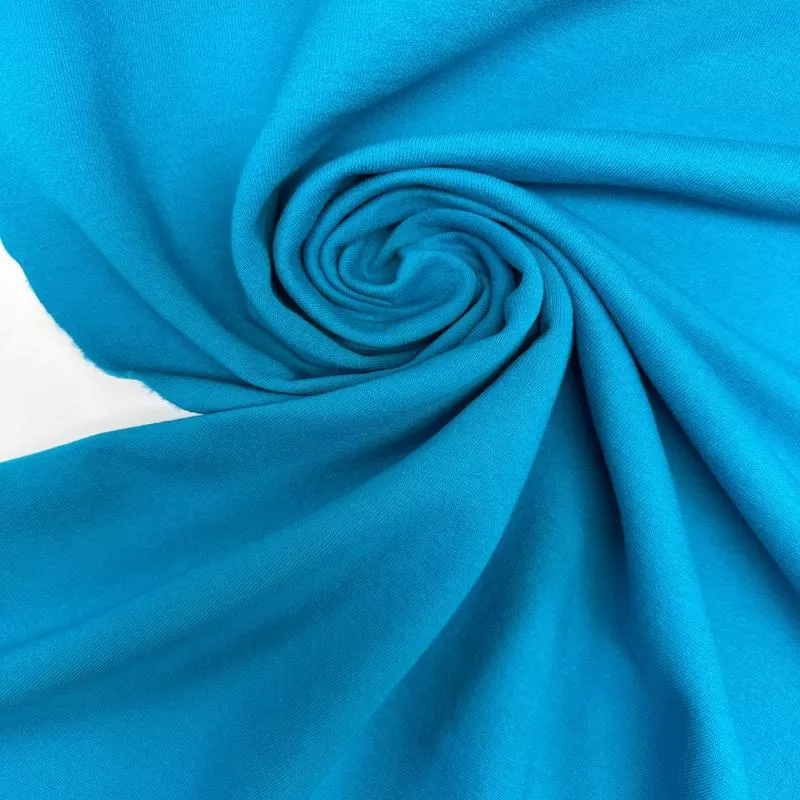 Blue Plain Cotton French Terry