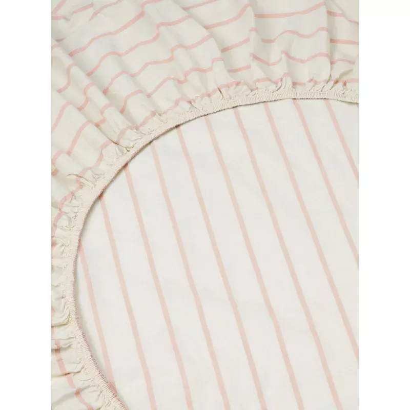 Blush Pink Slumber Stripe Cotton Fitted Sheet