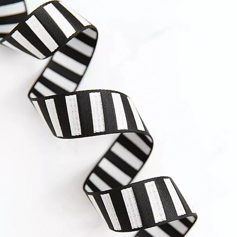 Bold Stripe Web Black/White 1.5" Wide