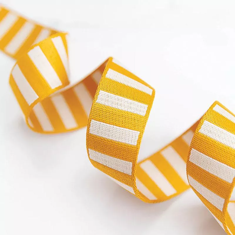Bold Stripe Web Cactus/Off White 1.5" Wide