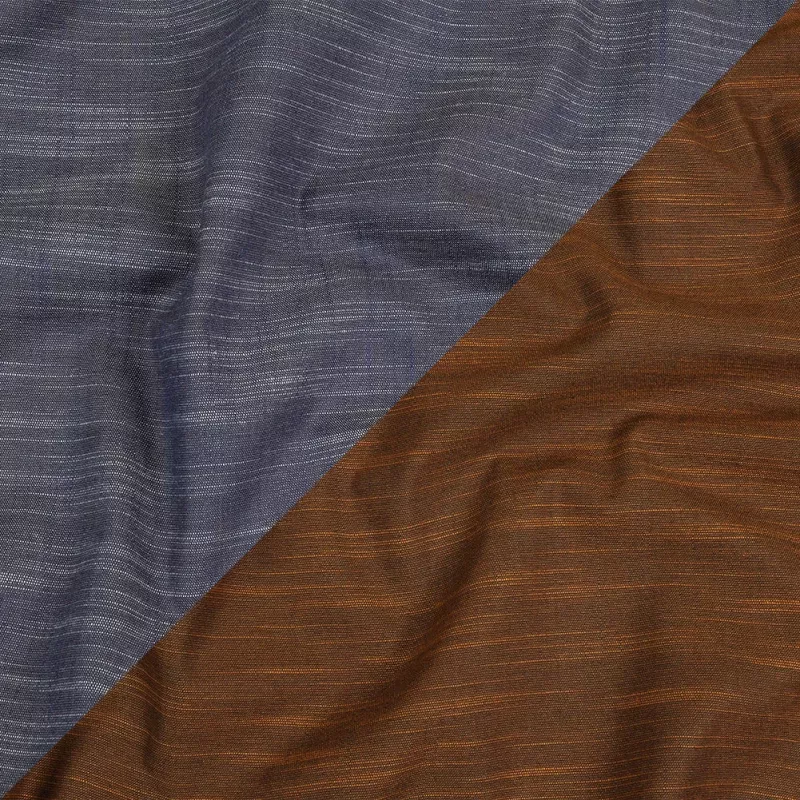 Brown Striated Cotton Chambray