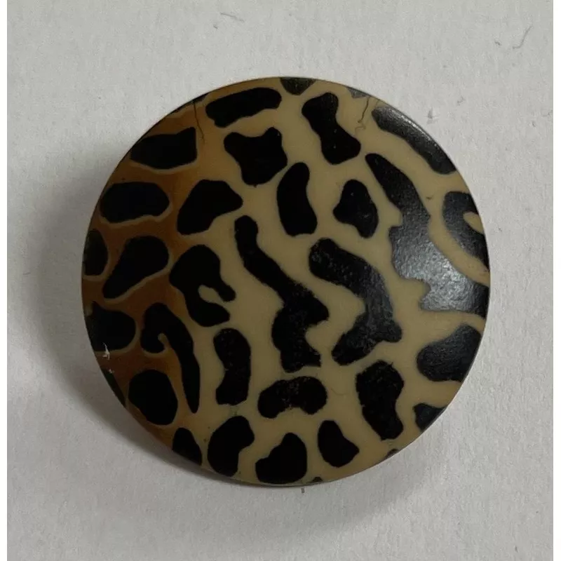 Button-Poly 28mm Brown Cheetah