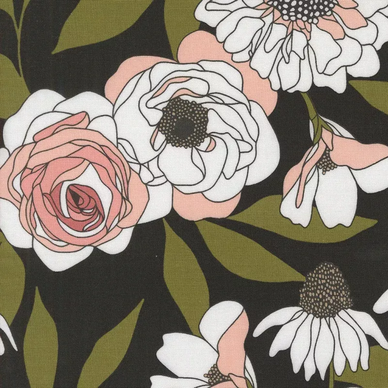Cabbage Rose in Ink | Botany|1/2 Yard&Fat Quarter