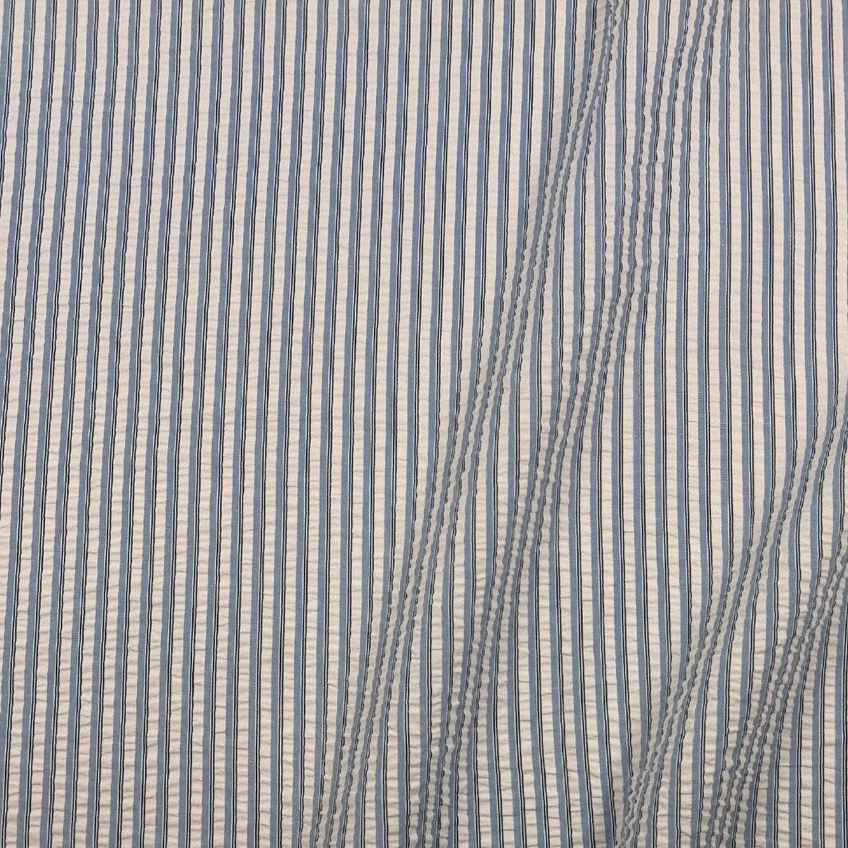 Candy Stripe Seersucker Sky Blue / White