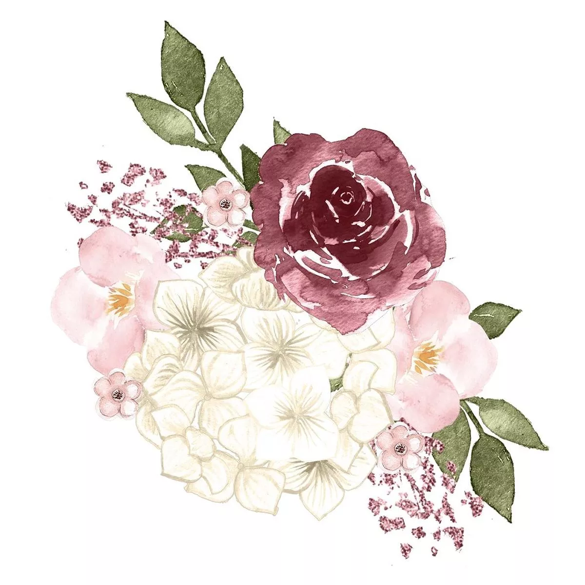 Canyon Rose Arrangement 3 Fabric Panel