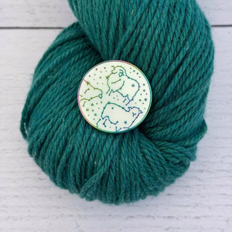 Celestial Sheep Enamel Pin – Rainbow GLOW