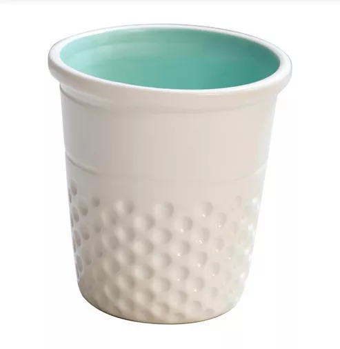 Ceramic Thimble Container - Aqua