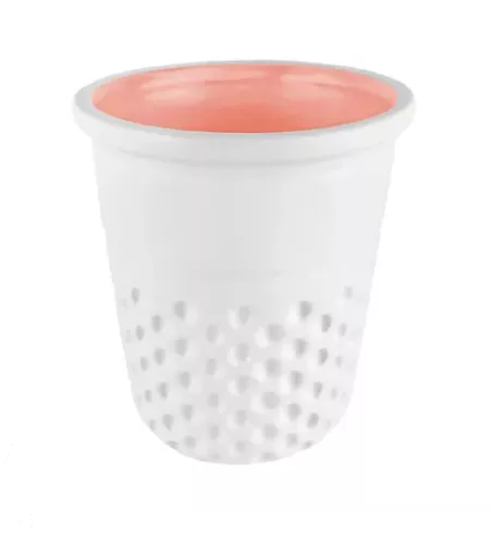 Ceramic Thimble Container - Coral