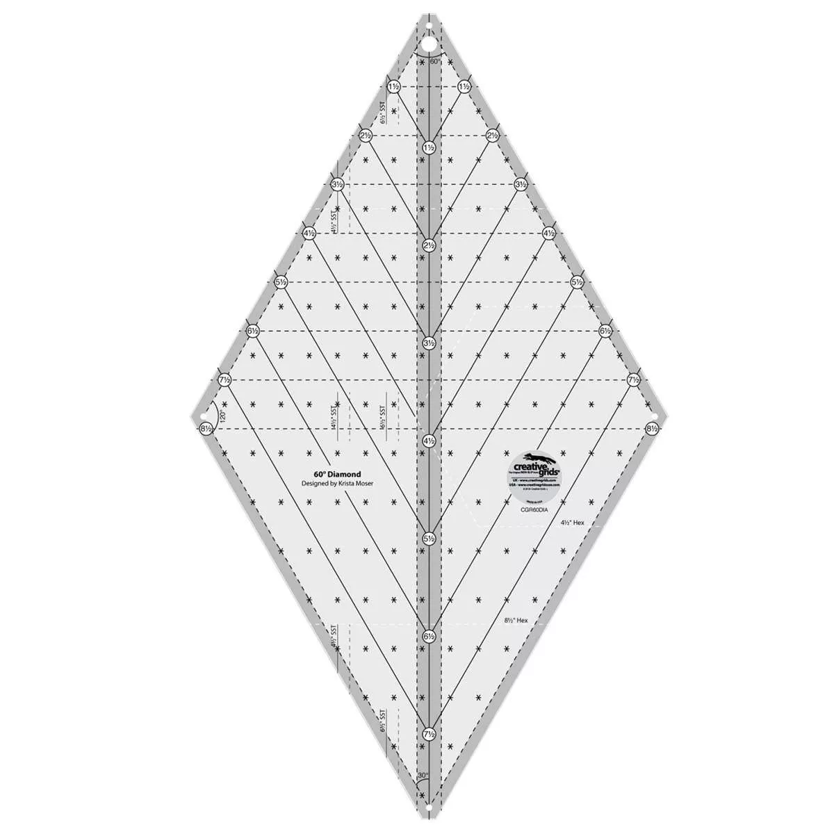 CGR60DIA – Creative Grids 60 Degree Diamond Ruler