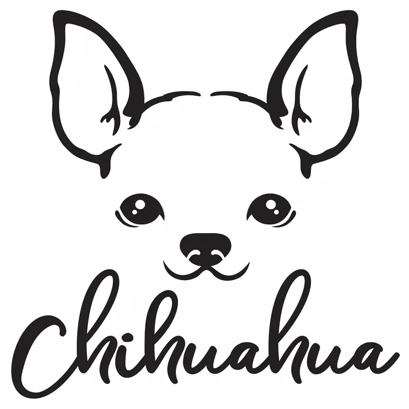 Chihuahua Fabric Panel – White