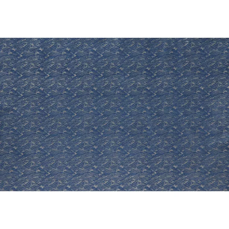 Chiyogami Silver Wave on Blue