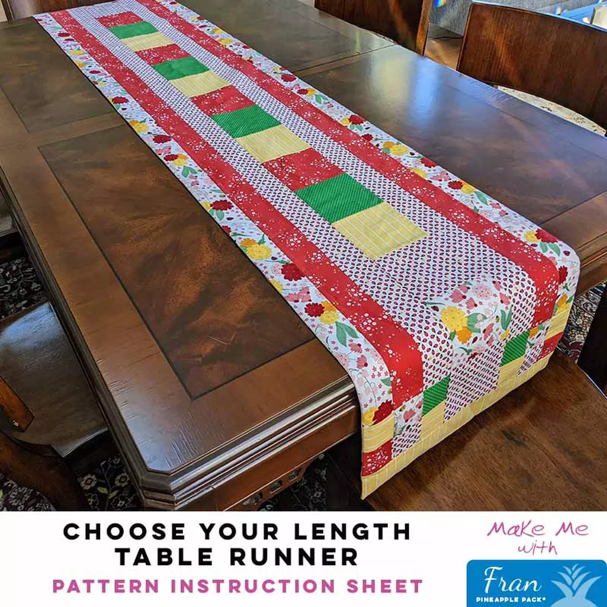 Choose Your Length Table Runner – Fran Pineapple Pack Pattern