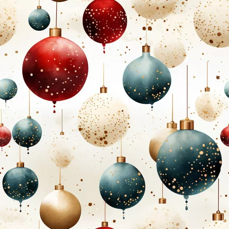 Christmas Bulbs Pattern #5 Fabric