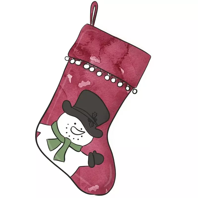 Christmas Home Red Stocking Fabric Panel
