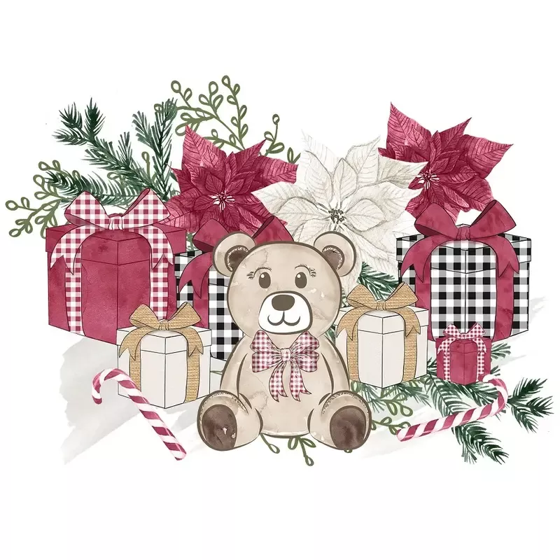 Christmas Home Scene #4 Fabric Panel