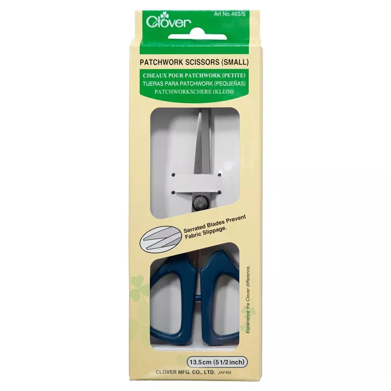 Clover Small Patchwork Scissors with Serrated Blades – 5.25″