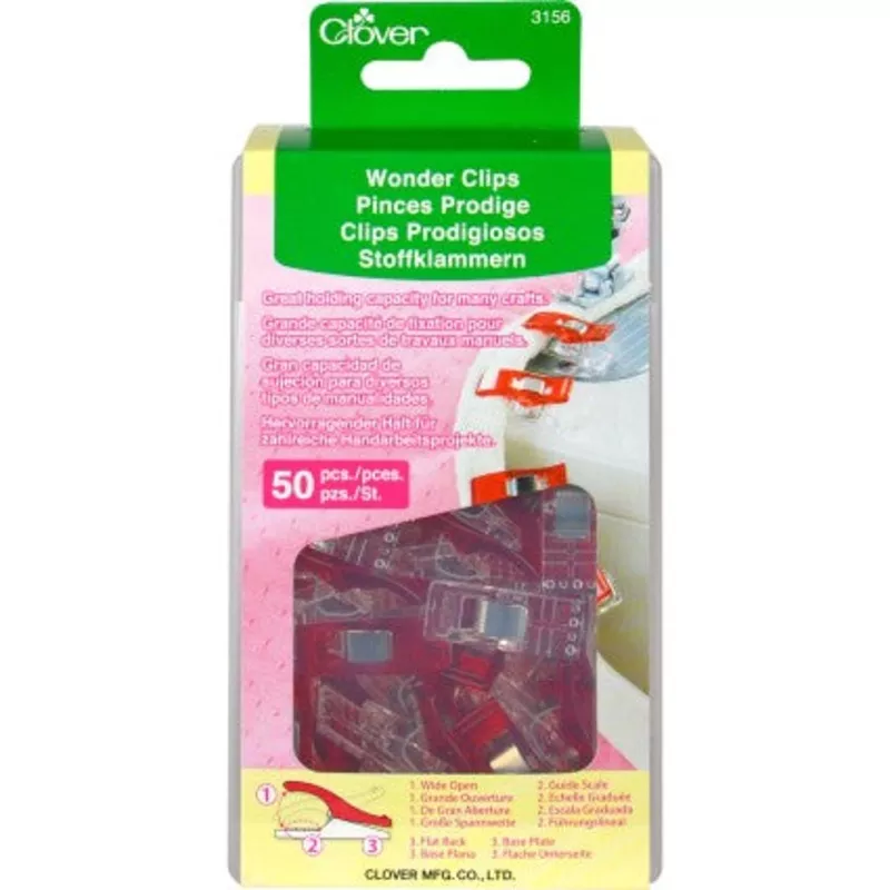 Clover Wonder Clips Red, 50ct