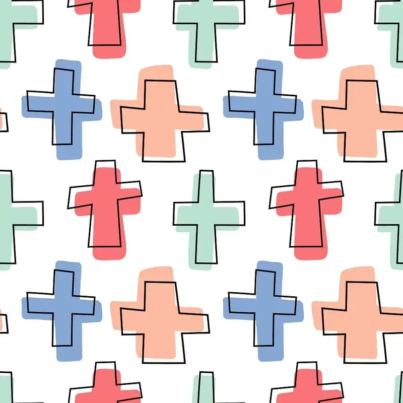 Colorful Crosses Fabric