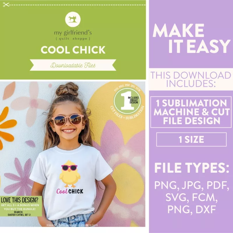 Cool Chick (Downloadable Sublimation & Cut File Design)