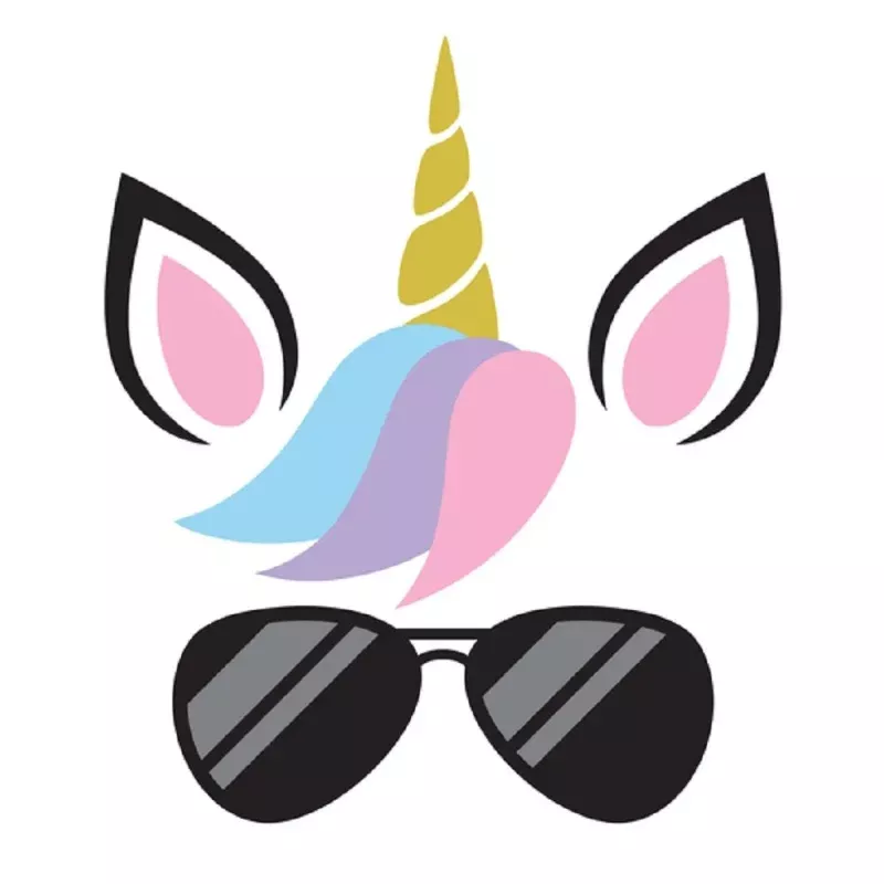 Cool Shades Unicorn Fabric Panel – White