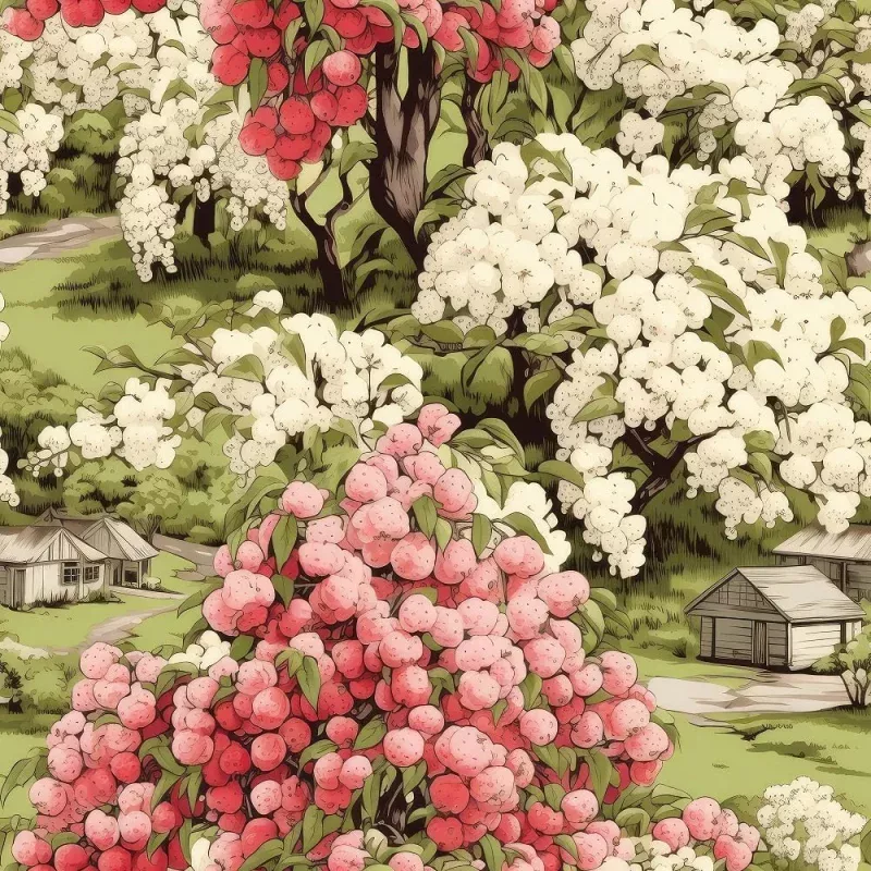 Cottagecore Apple Garden #10 Fabric