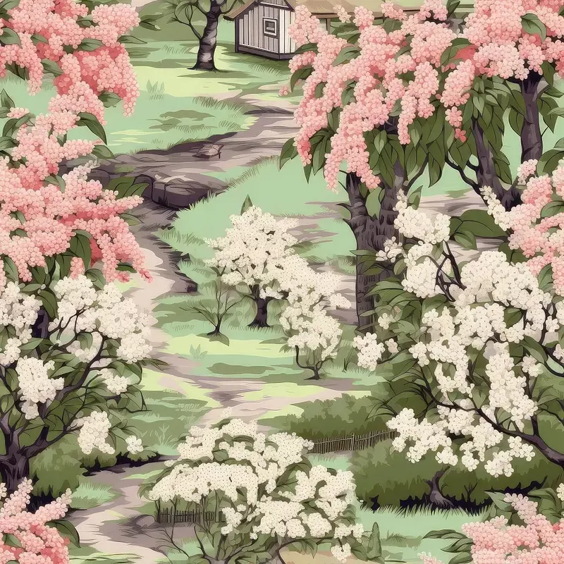 Cottagecore Apple Garden #2 Fabric