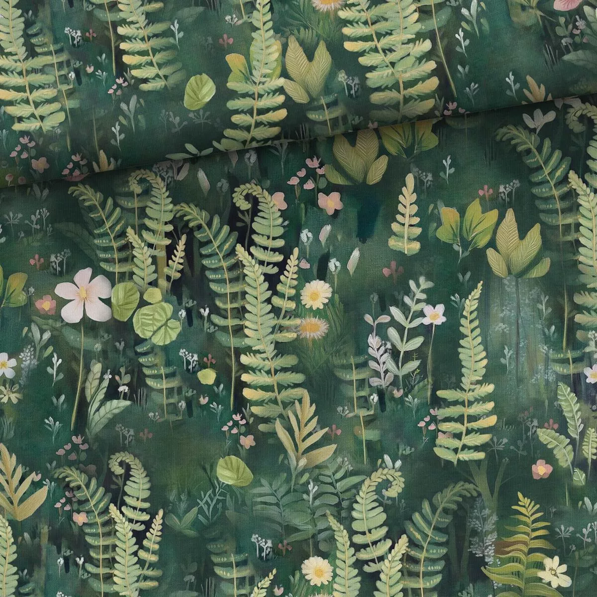 Cotton loop knit fabric-forest 250 g/m
