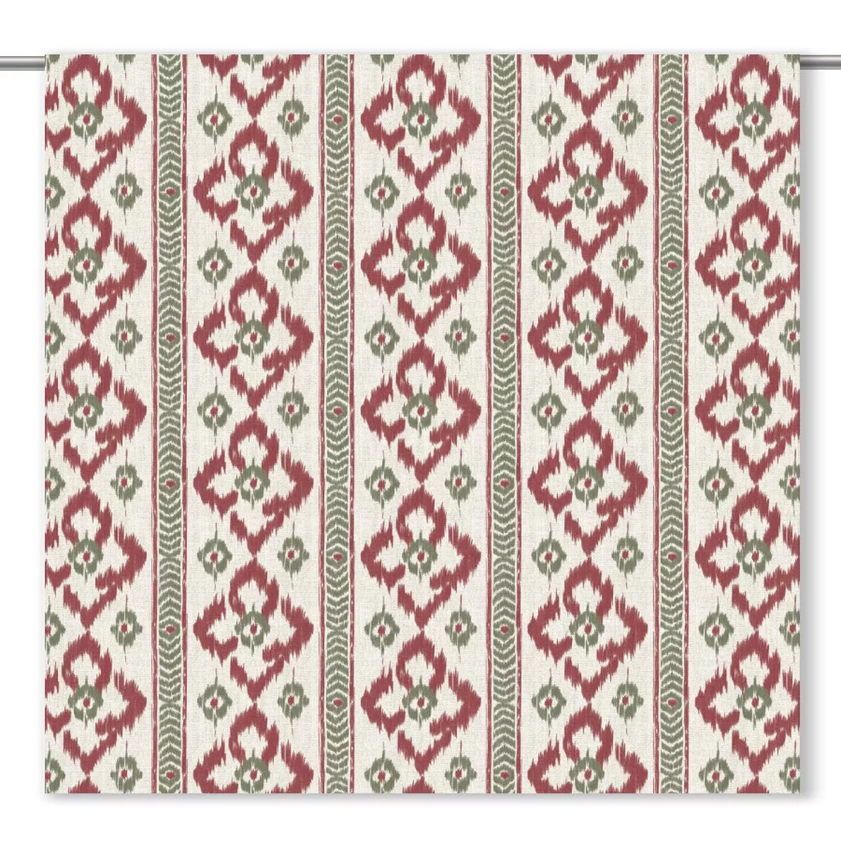 ‘Cracker Jack’ Fabric by the Yard (Brick Red/ Olive Green)
