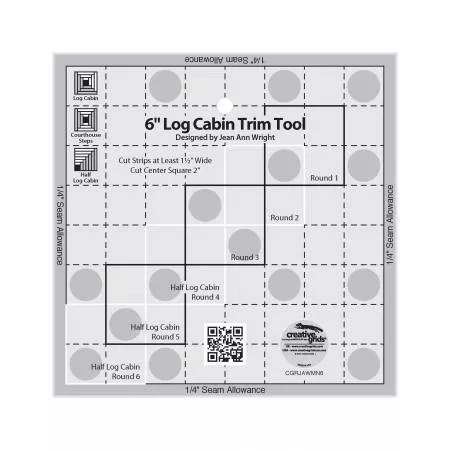 Creative Grids 10" Log Cabin Trim Tool Quilt Ruler
