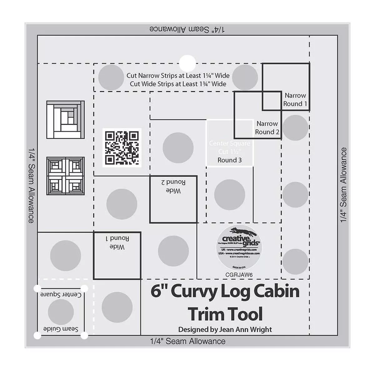 Creative Grids 6″ Curvy Log Cabin